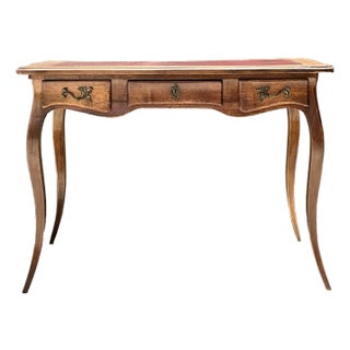 Vintage Italian Embossed Leather Top Writing Desk For Sale