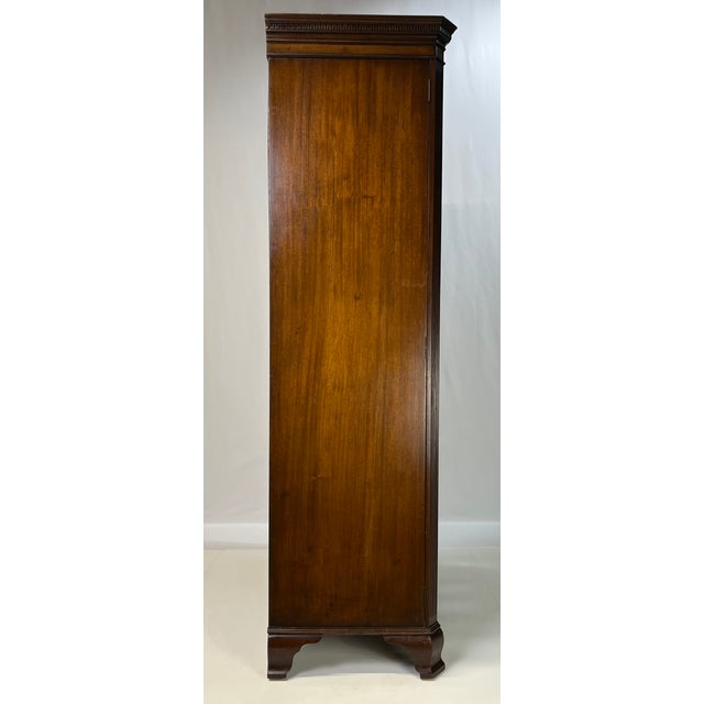 Antique George III Style Flame Mahogany Serpentine Wardrobe For Sale - Image 9 of 13