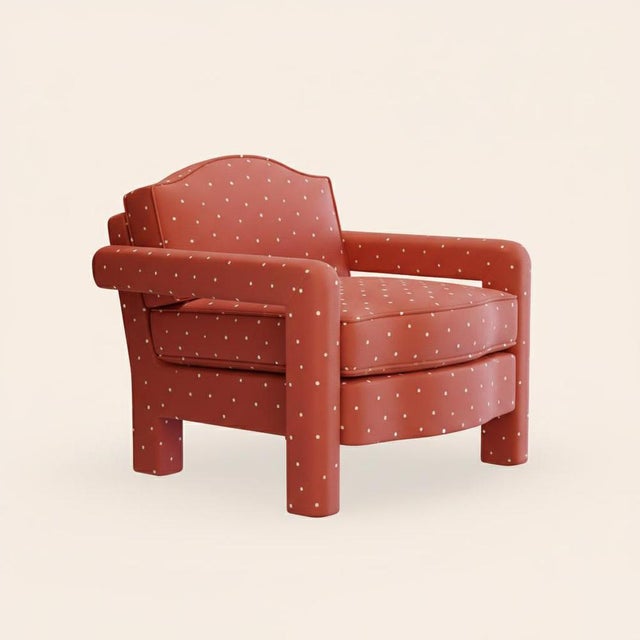Red Velvet Elio Lounge Chair by Ceraudo For Sale - Image 4 of 4