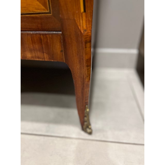 Wood Louis XVI Style Mahogany Writing Desk Book Detail / Pull-Out Writing Surface For Sale - Image 7 of 10