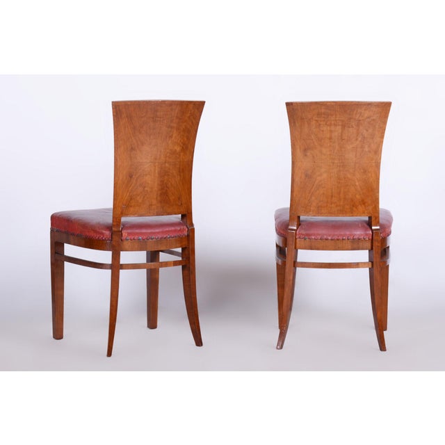 French Art Deco Chairs in Walnut, 1920s, Set of 6 For Sale - Image 10 of 12