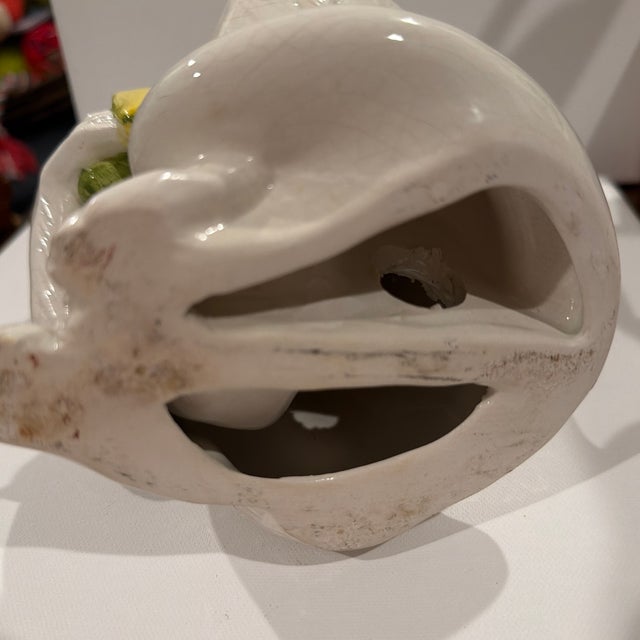 Alabaster 1960s Glazed Ceramic Italian Monkey Figurine Mid Century Modern Sculpture Italy For Sale - Image 8 of 8