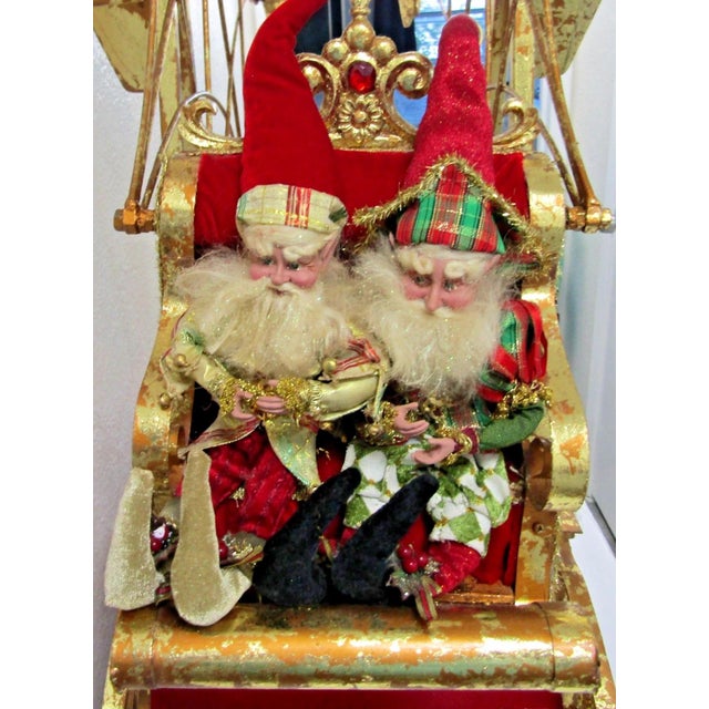 1990s Rare Vintage Large Mark Roberts North Pole Ferris Wheel With Elves For Sale - Image 5 of 11