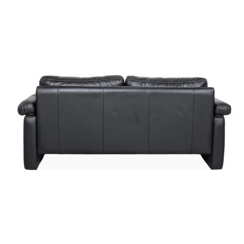 Black Black Leather Conseta Two-Seater Sofa from Cor For Sale - Image 8 of 10
