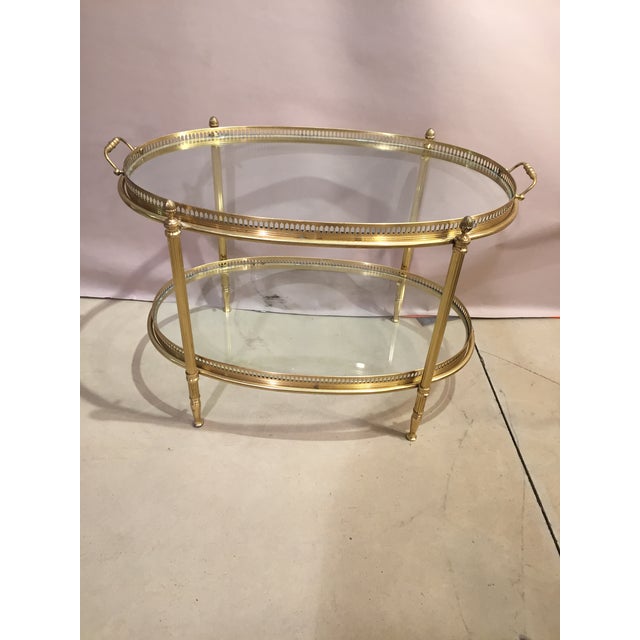 MidCentury Italian Brass Oval Bar Cart Chairish