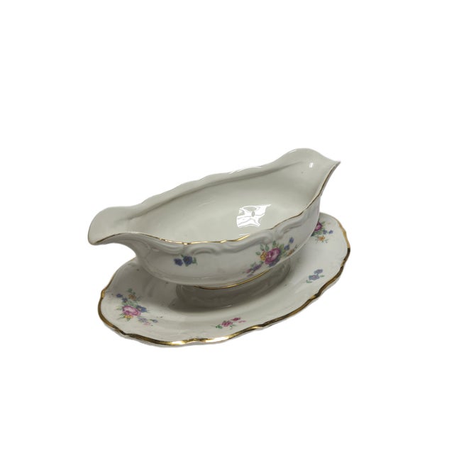 Ceramic Art Deco Gravy Boat from Tielsch / Walbrzych, Poland, 1950s For Sale - Image 7 of 9