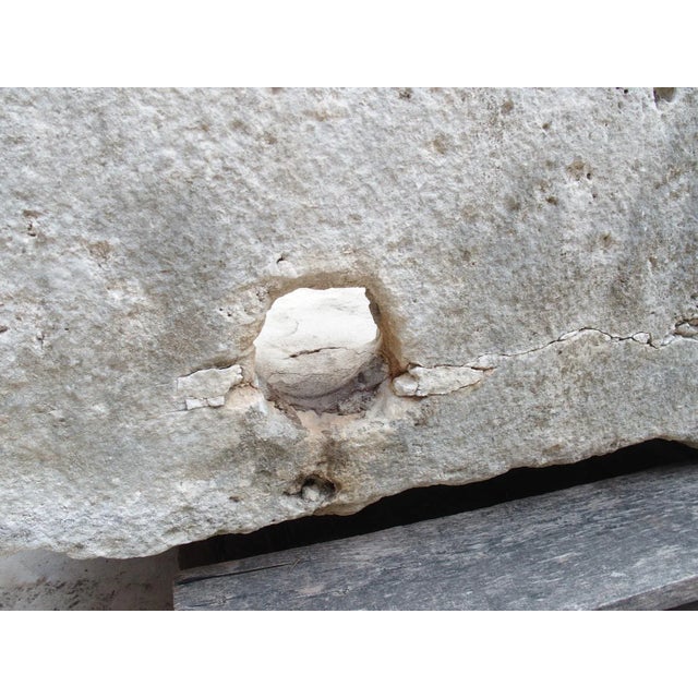 French Country A Wide 18th Century Carved Limestone Trough From the South of France For Sale - Image 3 of 18