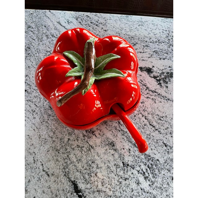 1980s Fitz and Floyd Tomato Soup Tureen For Sale - Image 9 of 12