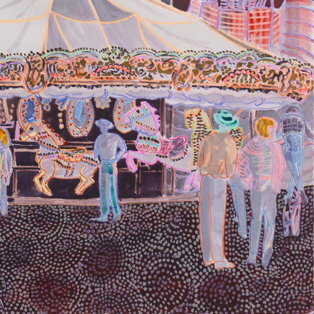 1990s 'Greatest Show' by Audrey Dygert, Circus, Merry-Go-Round, Fun Fair, Balloon, California For Sale - Image 5 of 10