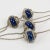 Alexis Lahellec Paris Extra Long Silvered Metal Necklace With Blue Ceramic Beads For Sale - Image 4 of 12