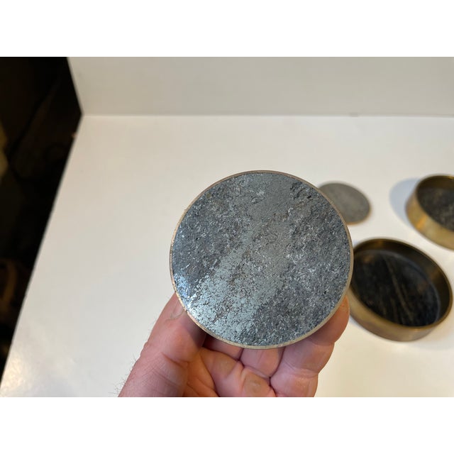 Mid-Century Natural Stone Wine and Drink Coasters from Saulo, Norway, 1960s, Set of 4 For Sale - Image 4 of 10