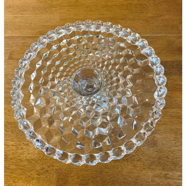 1930s 1930s Art Deco Clear Crystal Geometric Pie or Cake Dish For Sale - Image 5 of 9