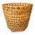 Large Mid-Century Burned Bamboo & Rattan Floor Planter Basket For Sale
