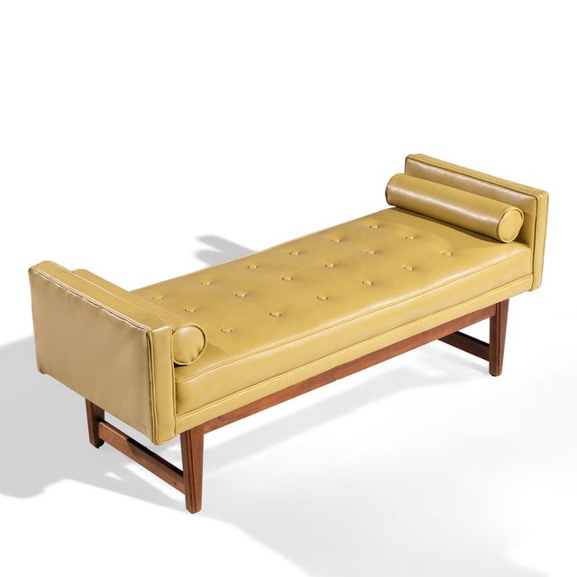 Lawrence Peabody for Nemschoff Mid Century Walnut Bench For Sale - Image 9 of 9