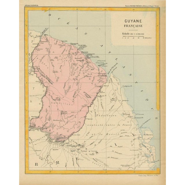 The map is titled "Guyane Française" (French Guiana) and is part of the Atlas National series. Here are the key details:...