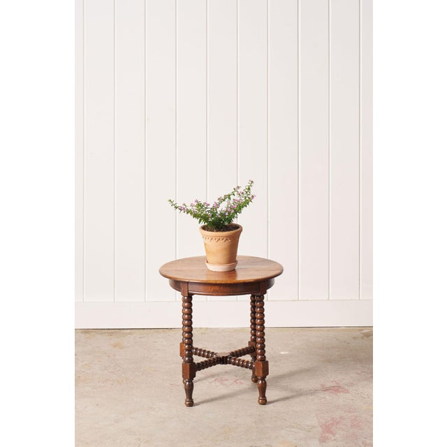 Victorian bobbin stool With Round Top . Compact and versatile, it works well as extra seating, a footstool, or an accent...