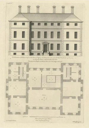 Colen Campbell, Illustration of the Melville House in Fife, Scotland, 1725, Print