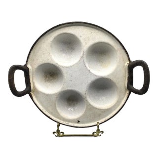 Bimvelo Pastry Pan Enamel Over Cast Iron 5 Cavity For Sale