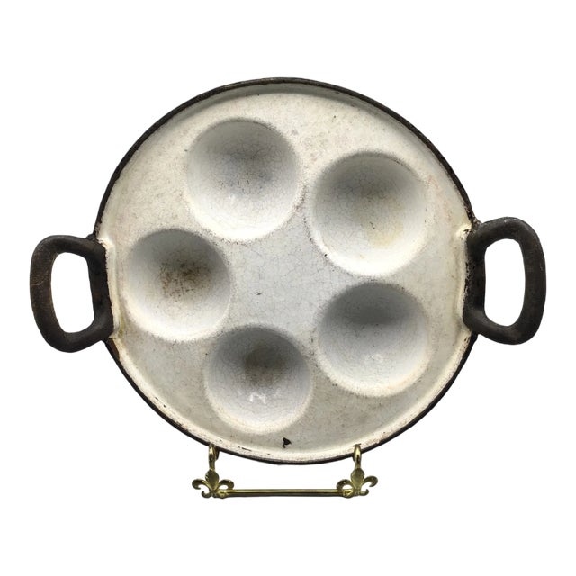 Bimvelo Pastry Pan Enamel Over Cast Iron 5 Cavity For Sale