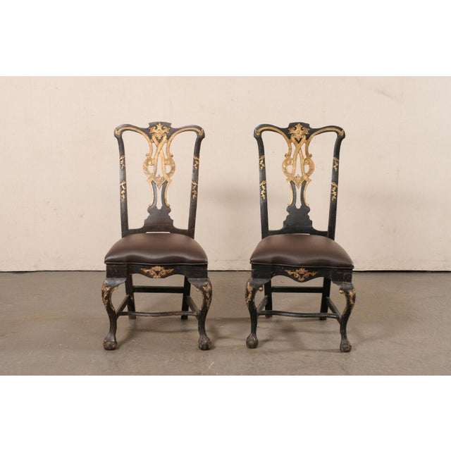 18th Century Danish Rococo Side Chairs - a Pair For Sale - Image 4 of 10
