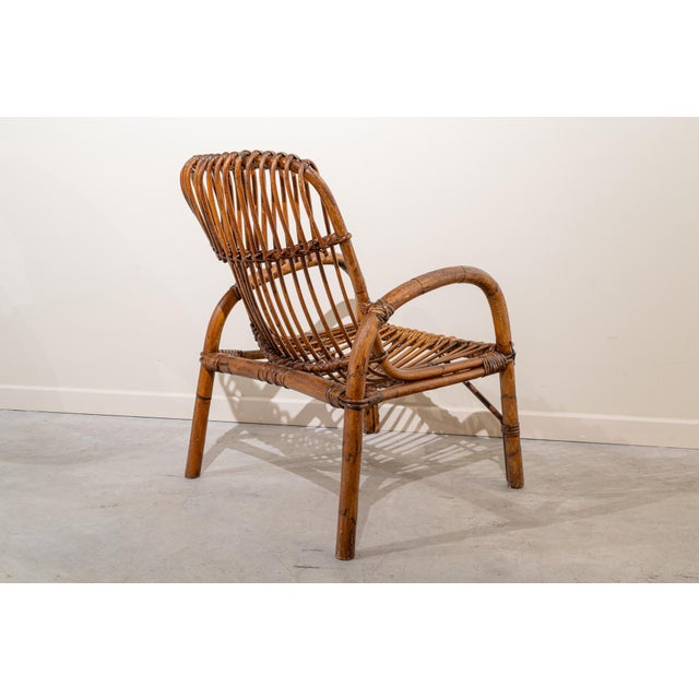 Mid-Century Modern Italian Bamboo Chairs, 1950s, Set of 4 For Sale - Image 3 of 14