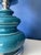 Vintage Lamp in Turquoise Blue Glazed Cracked Ceramic with Chrome Base and Opaline Globe For Sale - Image 3 of 8
