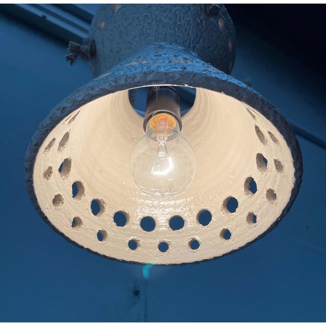 Mid-Century Modern Danish White Studio Pottery Pendant Lamp, 1960s For Sale - Image 10 of 18