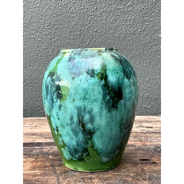 Vintage French Drip Glaze Vase For Sale In West Palm - Image 6 of 12