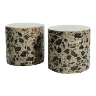 Vintage Mid Century Terrazzo Pillar Bookends - a Pair For Sale