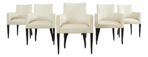 Set of Six John Hutton for Holly Hunt Leather Dining Chairs