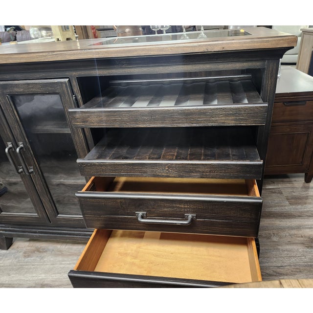 Wood Kincaid Furniture Plank Road Pleasant Hill Wine Server For Sale - Image 7 of 8