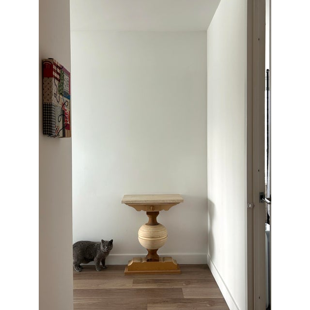 Eclectic Neo-Classical Travertine Top Console For Sale In New York - Image 6 of 6