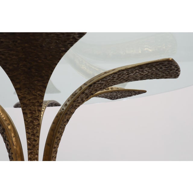 Mid-Century Modern Italian Table in Bronze with Glass Top, 1970s For Sale - Image 11 of 14
