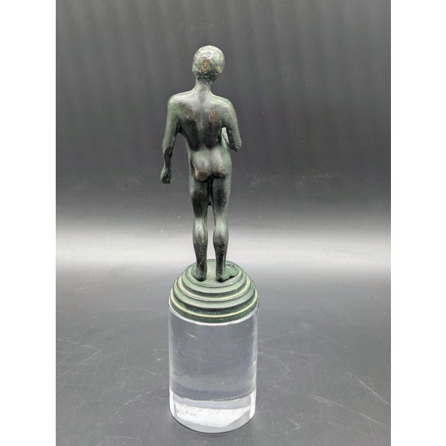 Late 19th Century Grand Tour Bronze Statuette: Pompeian Ephebe (C. 1880-1910) For Sale - Image 5 of 8