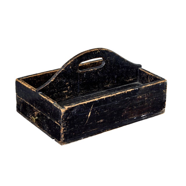 19th Century Scandinavian Rustic Pine Cutlery Box, 1880s For Sale - Image 4 of 8