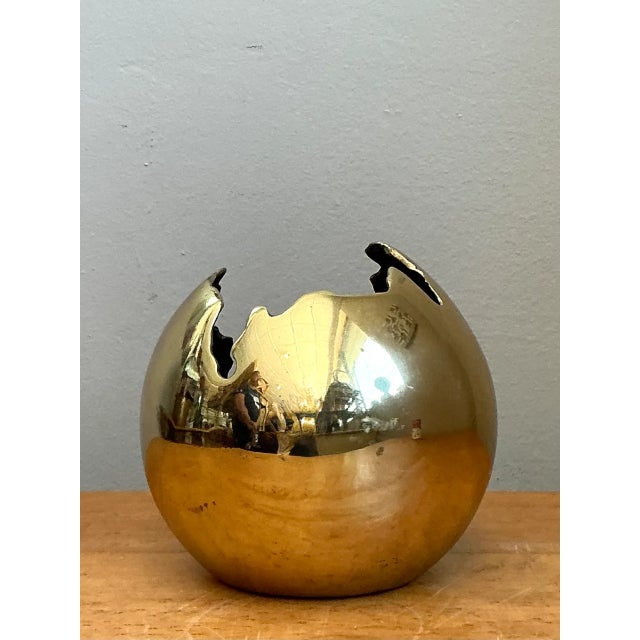 Vintage Brass Decorative Sphere For Sale - Image 11 of 12