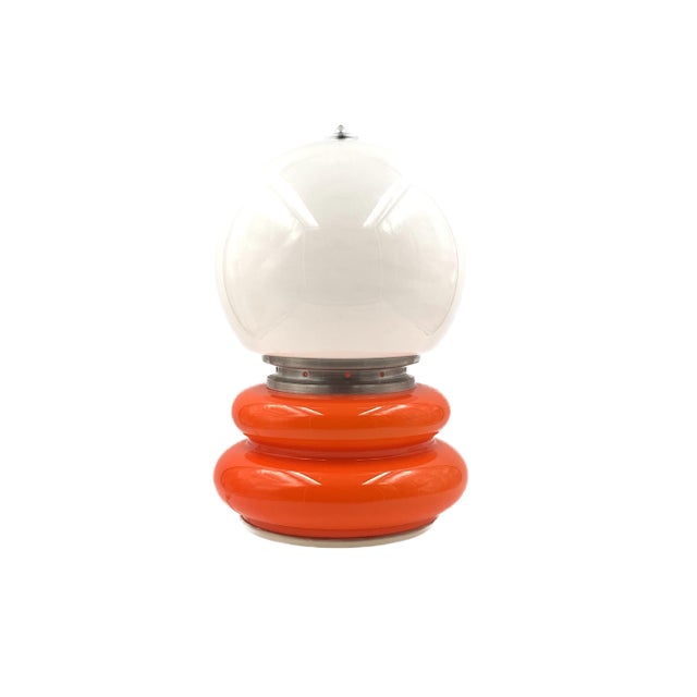 Space Age Orange Murano Glass Table Lamp, 1970s For Sale - Image 4 of 15