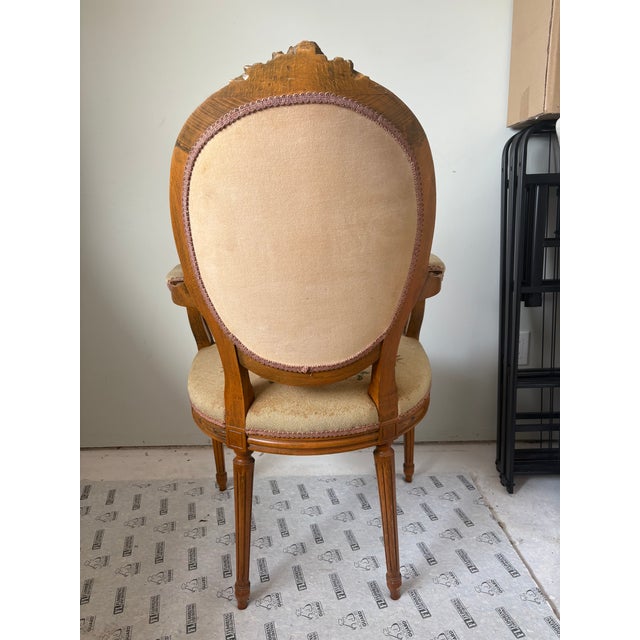 Sand 19th Century Neoclassical Armchair From France in the Louis XVI Style For Sale - Image 8 of 8