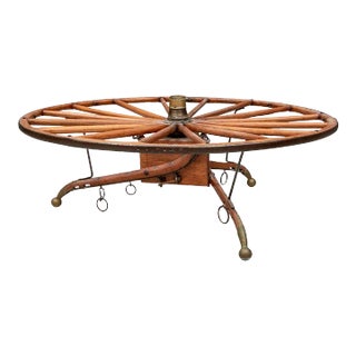 Antique Moroccan Cart Wheel Coffee Table For Sale