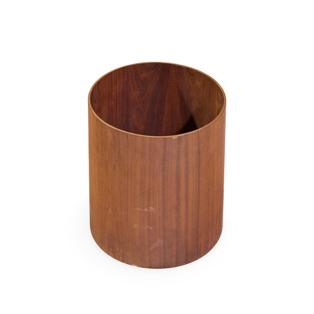 Mid 20th Century Jens Risom Mid Century Walnut Waste Basket For Sale - Image 5 of 5