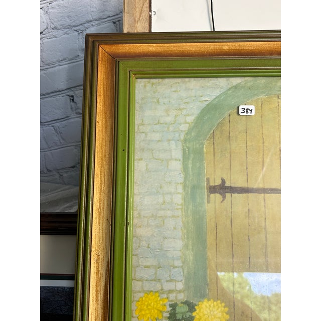 1970s Framed Lydia Kemeny Floral Print "In a Courtyard For Sale In Greensboro - Image 6 of 12
