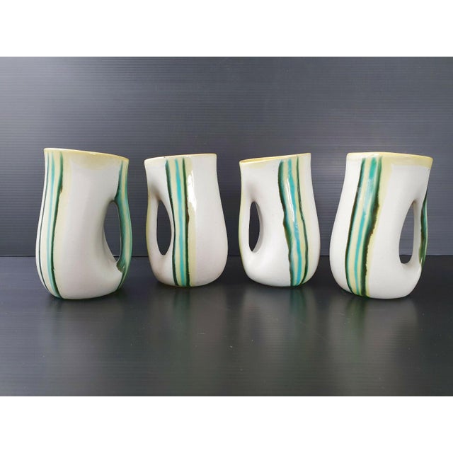 Mid-Century Modern Vintage Ceramic Orangeade Service, 1950s, Set of 8 For Sale - Image 3 of 9