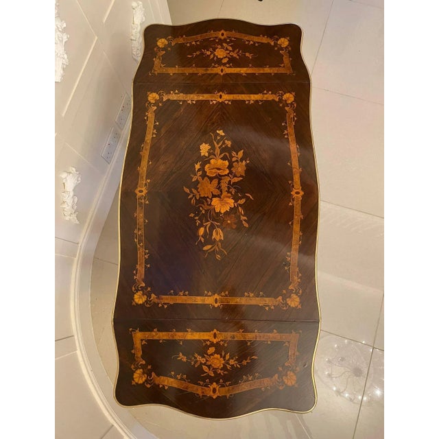 Antique French Rosewood Marquetry Inlaid Centre Table For Sale - Image 12 of 18