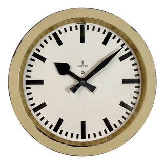 Vintage Industrial Factory Wall Clock from Siemens, 1950s For Sale