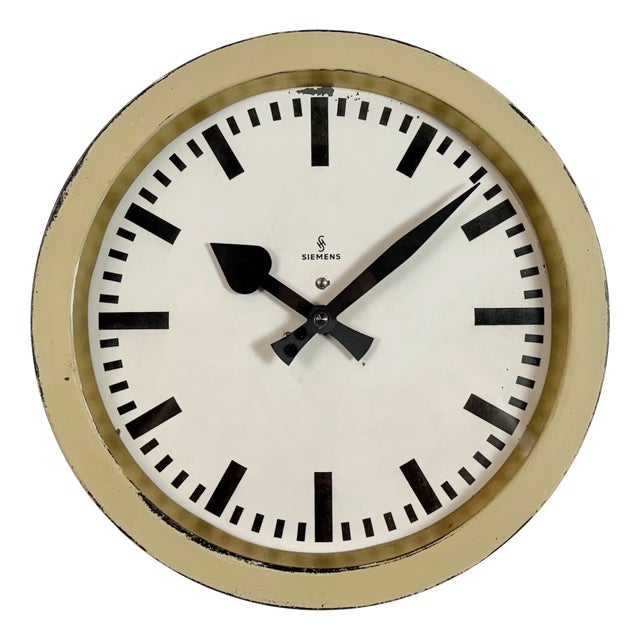 Vintage Industrial Factory Wall Clock from Siemens, 1950s For Sale