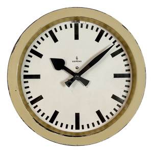 Vintage Industrial Factory Wall Clock from Siemens, 1950s
