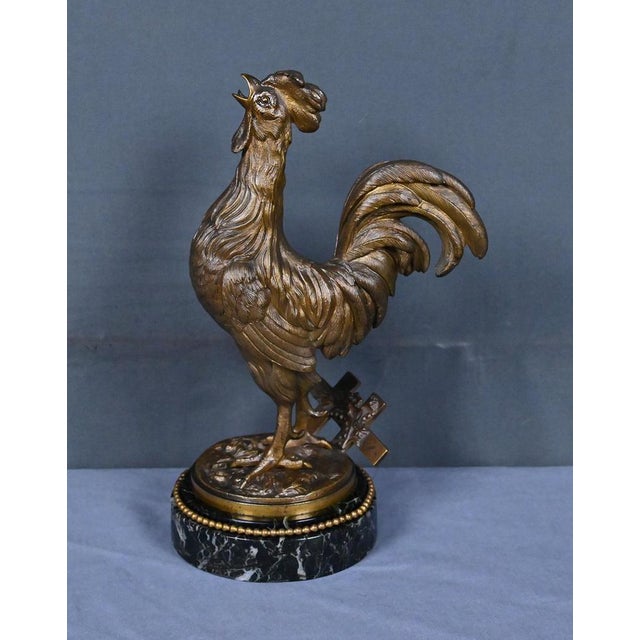 Rooster Figure in Bronze by Guesnet, Late 19th Century For Sale - Image 3 of 16