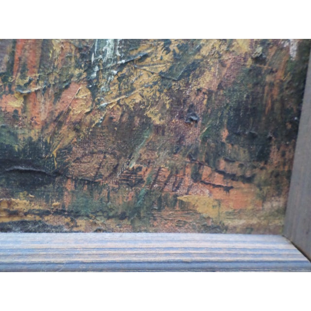 Wood 1960s Mid Century Modern Seascape Signed Impressionist Oil Painting on Canvas, Framed For Sale - Image 7 of 13