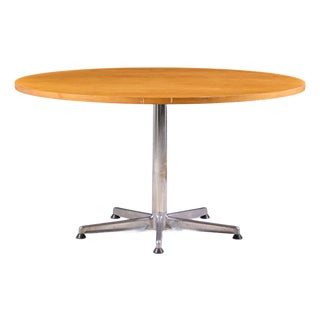 Arne Jacobsen Style Mid Century Teak Top Dining Table For Sale