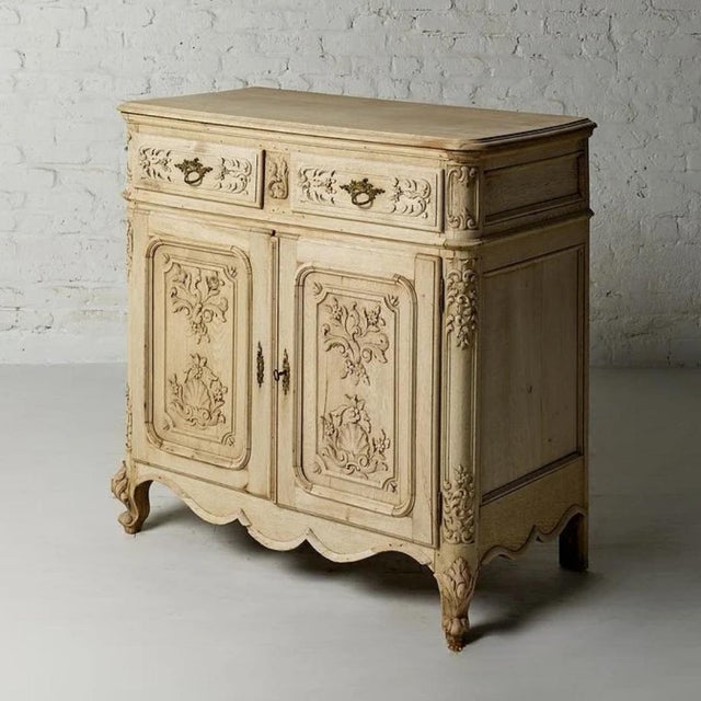 Traditional 19th Century Bleached Oak Belgian Server (A) For Sale - Image 3 of 5